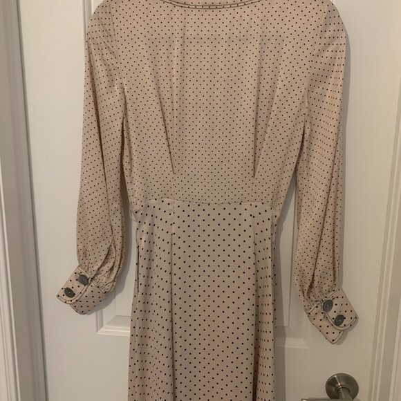 Massimo Dutti Cream Polka Dot Long Sleeve Dress - Picture 8 of 10